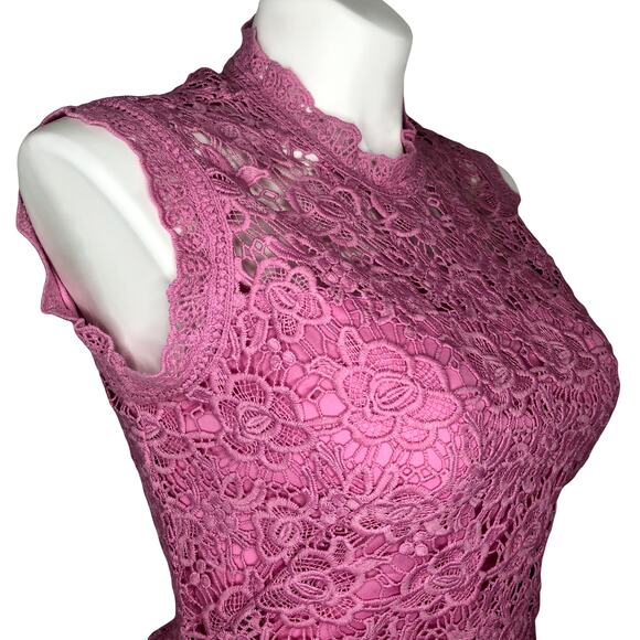 Nanette Nanette Lepore Chateau Rose Lace Tank Top - Size Medium - Picture 5 of 12